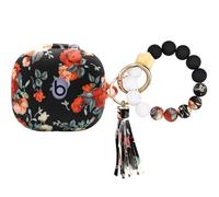PowerDriver Case Compatible with Beats Powerbeats Pro2(2025),Shockproof Silicone Cover with Bracelet Lanyard and Keychain, Cute Skin Wireless Earbuds Case for Beats Powerbeats Pro 2 (Vintage Rose)