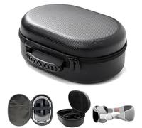 powerdriver Hard Carrying Case Compatible with Vision Pro VR Headset,Multiple Compartments for Battery & Charger Accessories,Handheld Travel Storage Case, Shockproof & Anti-Drop (PU Cover)