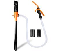 Powered Battery Fuel Transfer Pump, Portable Liquid Transfer Pump with Quick Stop Nozzle Anti-Leak Spiral Seal 2.5 GPM for Gasoline Diesel Oil Gas Fish Tank