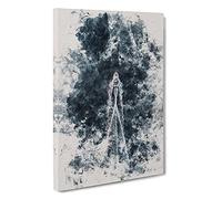 Powered Boat In Sweden Watercolour Canvas Print for Living Room Bedroom Home Office Décor, Wall Art Picture Ready to Hang, 30 x 20 Inch (76 x 50 cm)