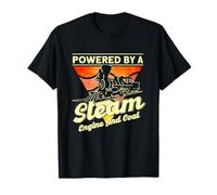 Powered By A Steam Engine And Coal Steam Train Locomotive T-Shirt