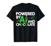 Powered By AI And Chocolate Funny Geek AI T-Shirt