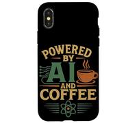 Powered By AI And Coffee Funny Programmer Geek AI Fan User Case for iPhone X/XS