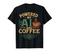 Powered by AI and Coffee Funny Programmer Geek AI Fan User T-Shirt