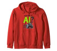 Powered By AI Funny Futuristic Tech Humor Zip Hoodie