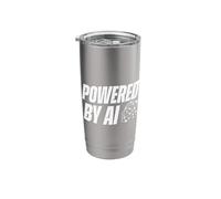 Powered by AI Futuristic Neural Network Tech Head Stainless Steel Insulated Tumbler