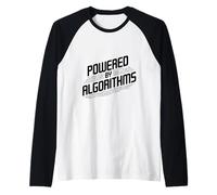 Powered by Algorithms Math Nerd Funny Raglan Baseball Tee
