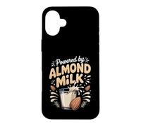 Powered by Almond Milk Plant Based Dairy Free Vegan Case for iPhone 16 Plus