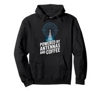Powered By Antennas And Coffee Radio Operator Pullover Hoodie