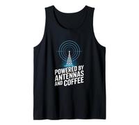 Powered by Antennas and Coffee Radio Operator Tank Top