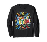 Powered By Autism Neurodiversity Awareness Puzzle Piece Des Long Sleeve T-Shirt