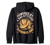 Powered by Bananas and a Bad Attitude Capuchin Monkey Zip Hoodie