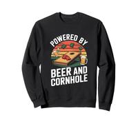 Powered By Beer And Cornhole Retro Tailgate Sweatshirt