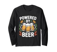 Powered by Beer Enthusiast Brewing Humor Lager Long Sleeve T-Shirt