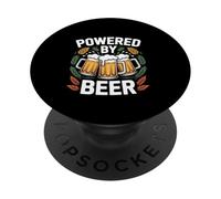 Powered By Beer Enthusiast Brewing Humor Lager PopSockets Adhesive PopGrip