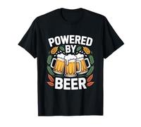 Powered by Beer Enthusiast Brewing Humor Lager T-Shirt