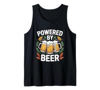 Powered by Beer Enthusiast Brewing Humor Lager Tank Top
