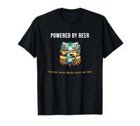 Powered By Beer Funny Golf Humor Golfer Design T-Shirt