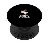 Powered By Bread Duck Cartoon Carb Humor PopSockets Adhesive PopGrip