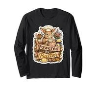 Powered By Butter Bunny Baker Pastry Humor Long Sleeve T-Shirt