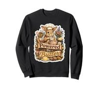 Powered By Butter Bunny Baker Pastry Humor Sweatshirt