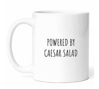 Powered by Caesar Salad Mug - Lover Coffee Cup - Healthy Eater Funny Gift from - Leafy Greens Tea Mugs - Dressing Enthusiast11Oz Drinking Cups for Foodies, Birthday, Him, Her, Christmas