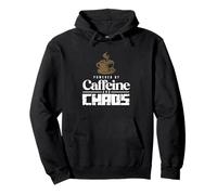 Powered by Caffeine and Chaos Funny ADHD Design Pullover Hoodie