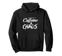 Powered by Caffeine and Chaos Funny ADHD Design Pullover Hoodie