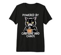 Powered by Caffeine and Chaos Premium T-Shirt
