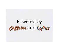 'Powered By Caffeine and Chaos' Temporary Tattoo - Water Resistant, Skin-Safe, Non-Toxic Transfer (TO00079951)