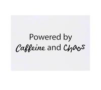 'Powered By Caffeine and Chaos' Temporary Tattoo - Water Resistant, Skin-Safe, Non-Toxic Transfer (TO00079949)