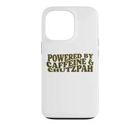 powered by Caffeine and Chutzpah funny jewish yiddish Hustle Case for iPhone 13 Pro