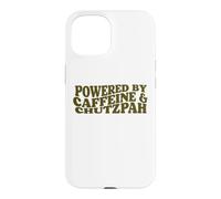 powered by Caffeine and Chutzpah funny jewish yiddish Hustle Case for iPhone 15