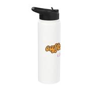 Powered by Caffeine and Daydreams - Aesthetic Coffee Lover Stainless Steel Insulated Water Bottle