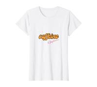 Powered by Caffeine and Daydreams - Aesthetic Coffee Lover Value Graphic T-Shirt, Women, White, XL