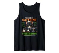 Powered By Caffeine and Overthinking Funny CatGPT Tank Top