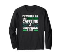 Powered by Caffeine & Command Line | Developer Admin Humor Long Sleeve T-Shirt