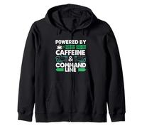 Powered by Caffeine & Command Line | Developer Admin Humor Zip Hoodie