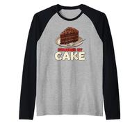 Powered by Cake Lover Funny Dessert Fudge Raglan Baseball Tee