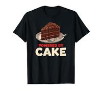 Powered By Cake Lover Funny Dessert Fudge Value Graphic T-Shirt