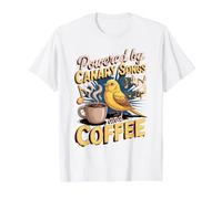 Powered by Canary Songs and Coffee Value Graphic T-Shirt, Men, White, XL
