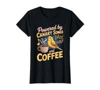 Powered by Canary Songs and Coffee Value Graphic T-Shirt, Women, Black, XS