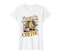Powered by Canary Songs and Coffee Value Graphic T-Shirt, Women, White, XL