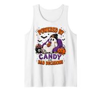 Powered By Candy and Bad Decisions Funny Halloween Costume Tank Top