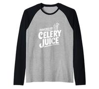 Powered by Celery Juice Enthusiast Funny Health Raglan Baseball Tee