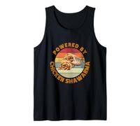 Powered by Chicken Shawarma Retro Foodie Humor Mediterranean Tank Top