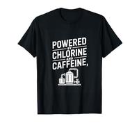 Powered by Chlorine and Caffeine Swimmer Coffee T-Shirt