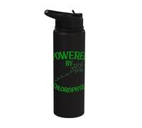 Powered By Chlorophyll Chemist Botany Botanist Chemistry Stainless Steel Insulated Water Bottle