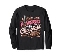 Powered by Chocolate - Chocoholic Sweet Tooth Humor Long Sleeve T-Shirt