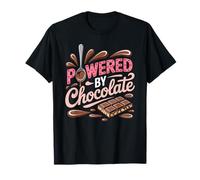Powered by Chocolate - Chocoholic Sweet Tooth Humor T-Shirt